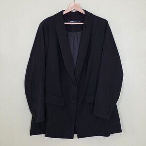 Studio Torrid Blazer Womens 4X Black LS 2B Ventless Pockets Lined Office Siren